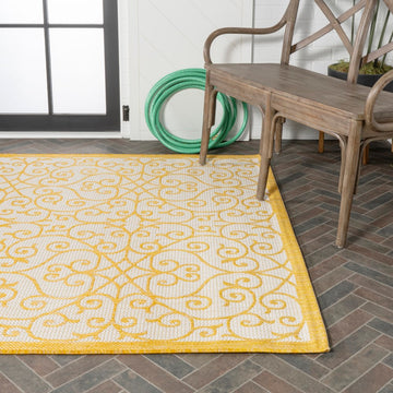 Madrid Vintage Filigree Textured Weave Indoor/outdoor Area Rug